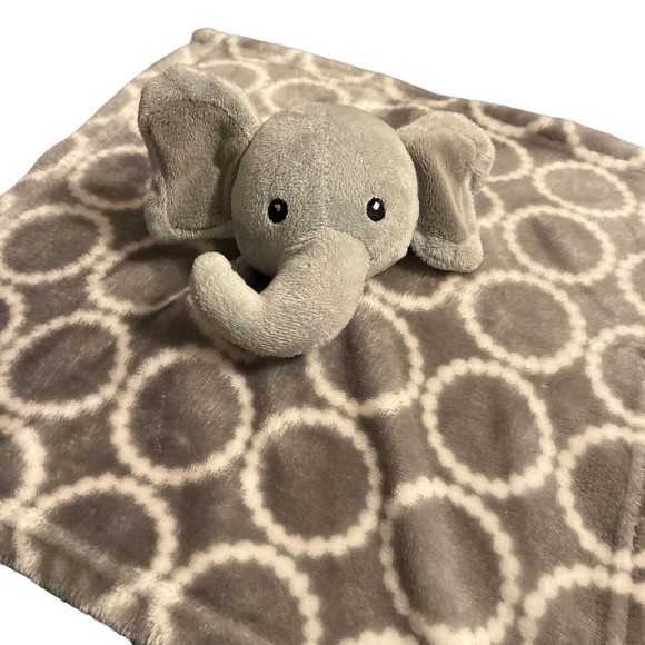 HB Hudson Elephant Gray Plush w White Circles Baby Security Blanket Lovey EUC - Picture 2 of 4